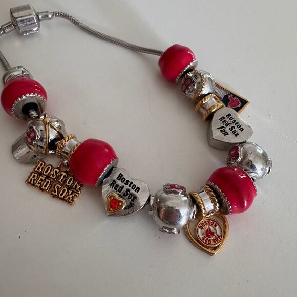 The Bradford Exchange Boston Red Sox Fan Charm Bracelet - Picture 1 of 6